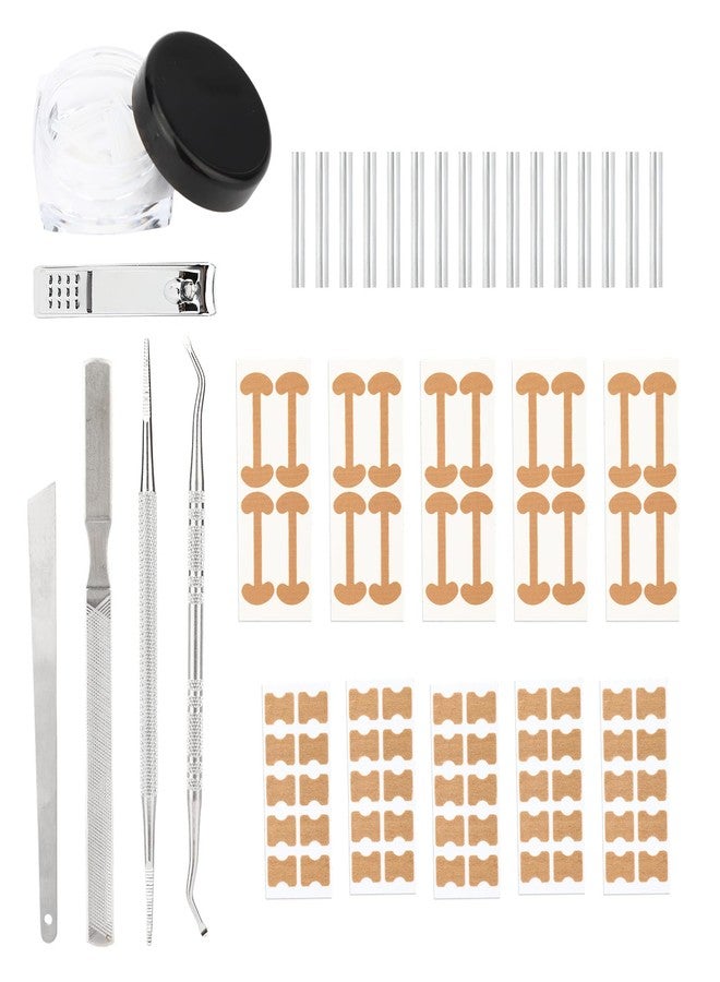 Sinbana 16pcs Ingrown Toenail Kit, with Breathable In-Growing Toenail Strips Curved Toes Correction Plaster Patches Painless File and Lifting Pedicure Tools for Women Men - Image 1